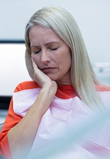 Woman with a toothache