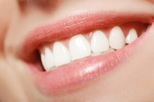 Close up of woman’s attractive teeth